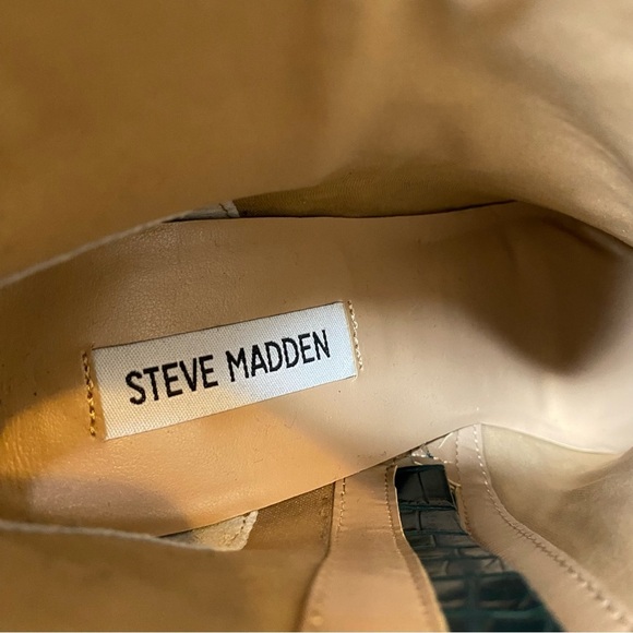 Steve Madden Nadalie Blue Crocodile Pointy Toe Bootie 7M - Picture 13 of 15